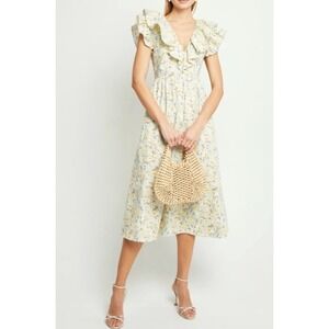 opt beige floral alana dress Beige Floral Midi Dress - All Dresses